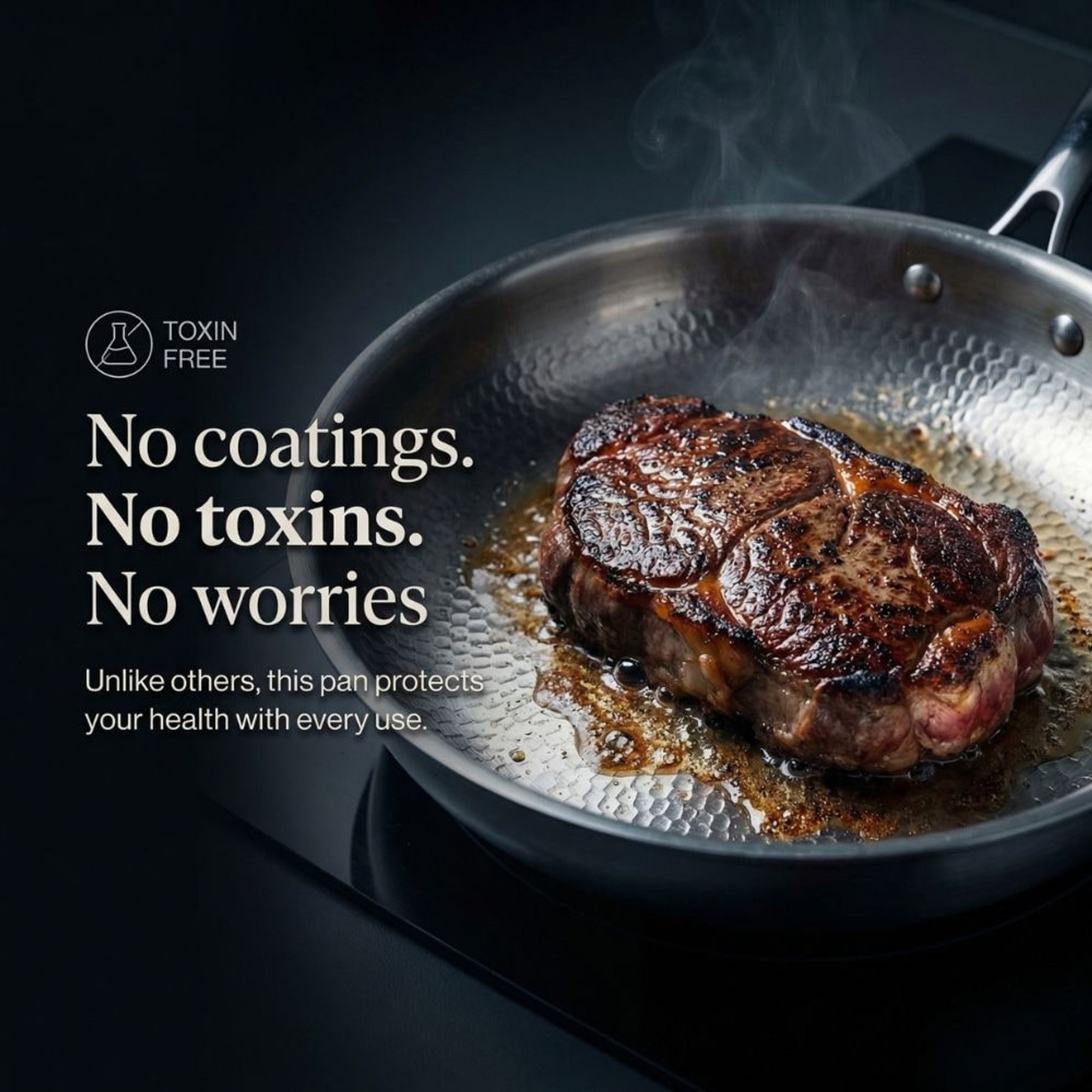 Titanium Frying Pan With Pure Hammered Precision And Induction Ready Non Stick Surface Built To Last - Image 7