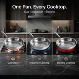 Titanium Wok Pan with Comfortable Flat Bottom and Hammered Surface - Image 5
