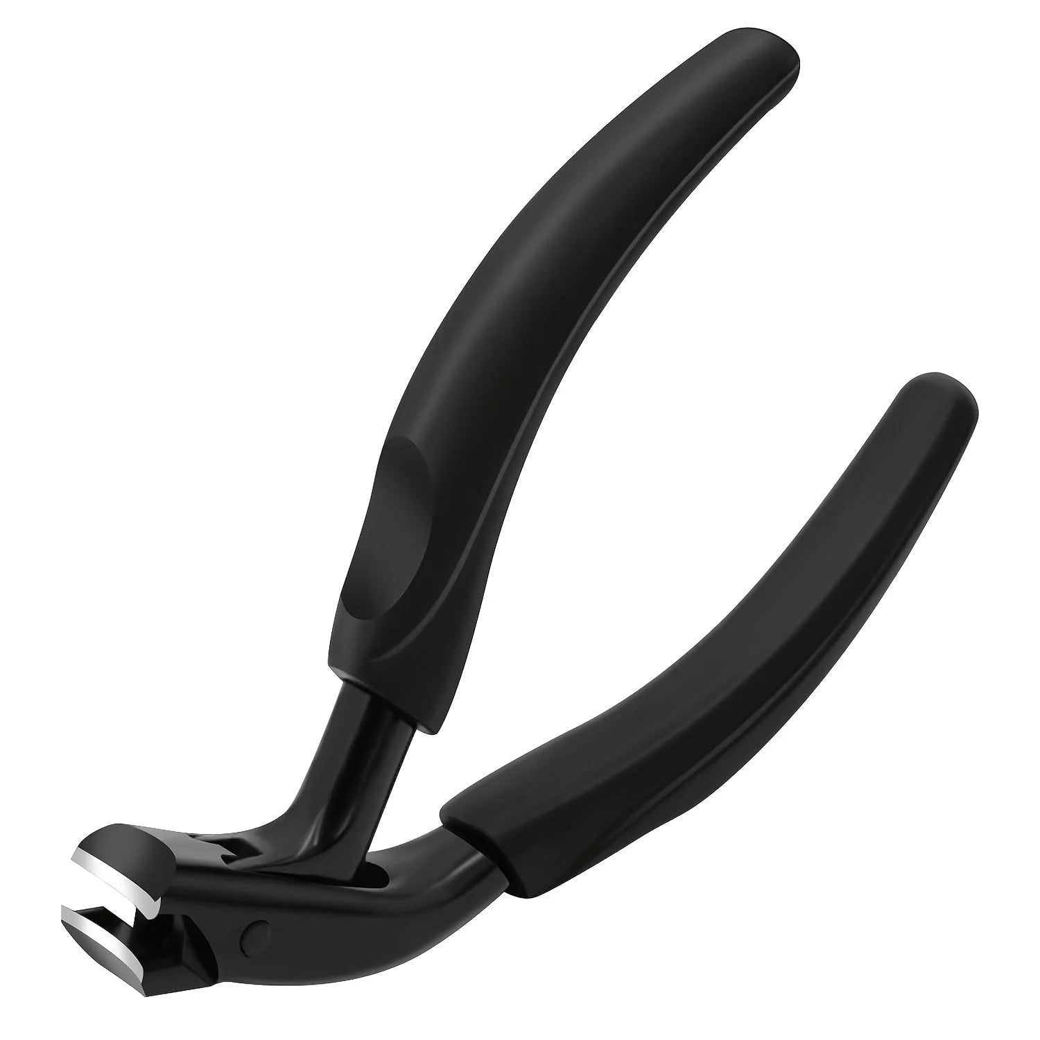 Toenail Clipper With Bent Stainless Steel Blade Soft-Touch Handle And Pu Case - Image 1