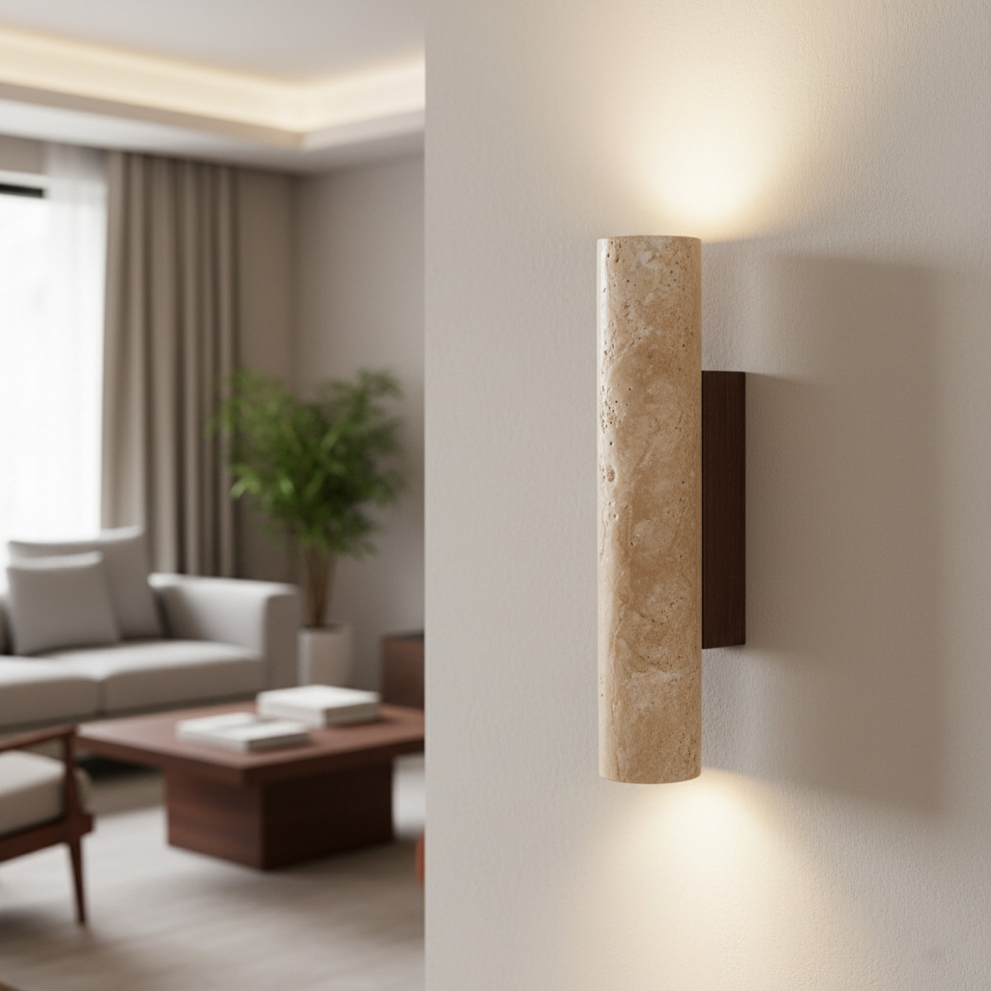 Travertine Stone Wall Light Hardwired Up And Down Bedroom - Image 18