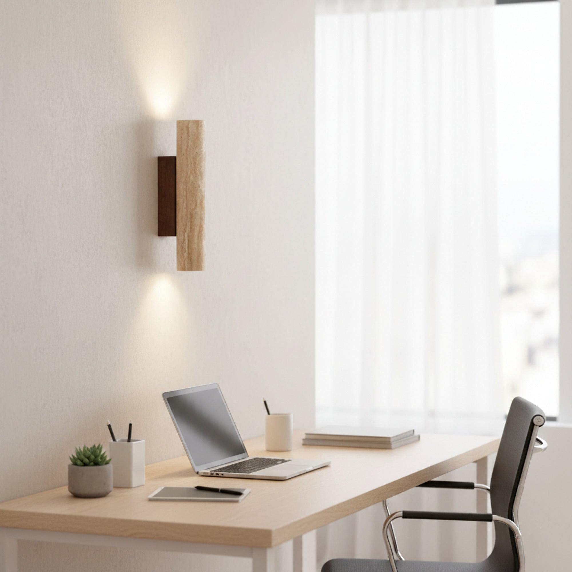 Travertine Stone Wall Light Hardwired Up And Down Bedroom - Image 19