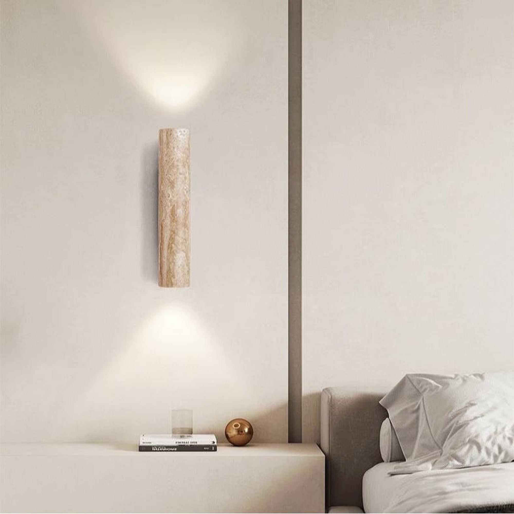 Travertine Stone Wall Light Hardwired Up And Down Bedroom - Image 3