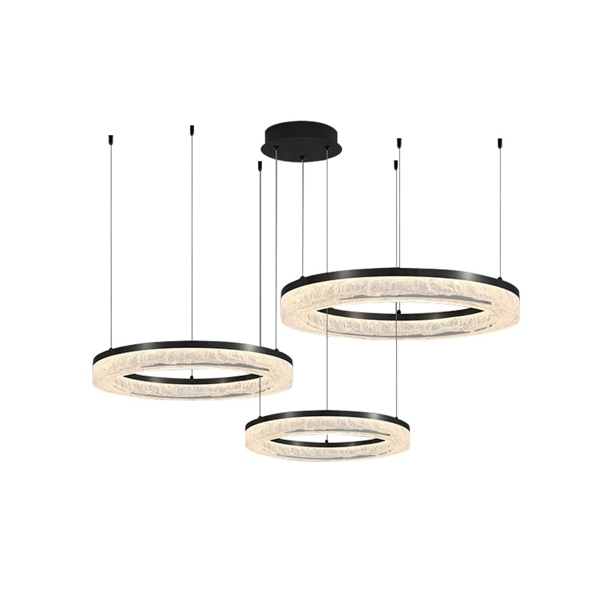Triple Tier Ring LED Chandelier With Integrated Acrylic - Image 1
