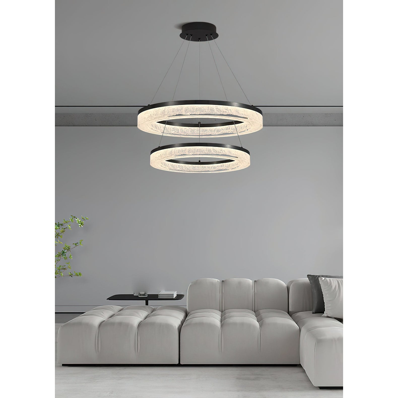 Triple Tier Ring LED Chandelier With Integrated Acrylic - Image 11