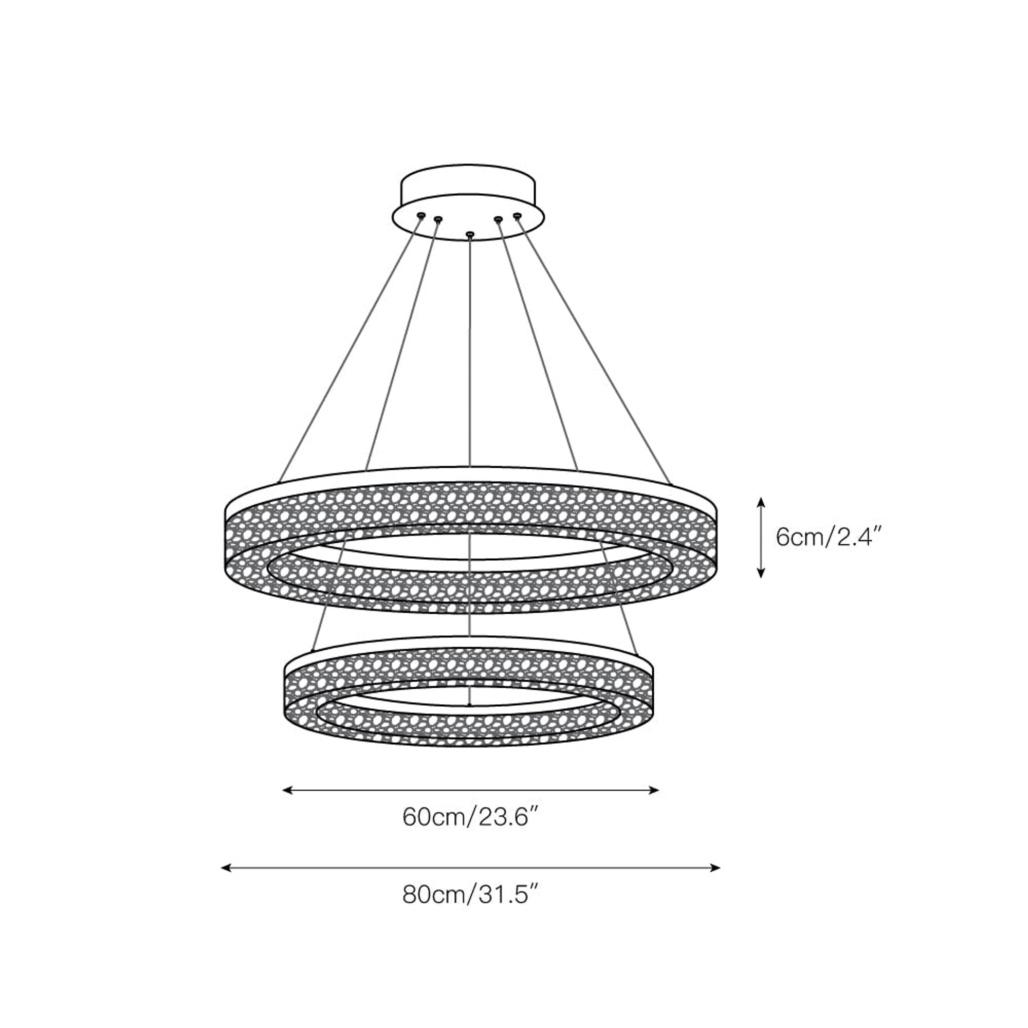Triple Tier Ring LED Chandelier With Integrated Acrylic - Image 5