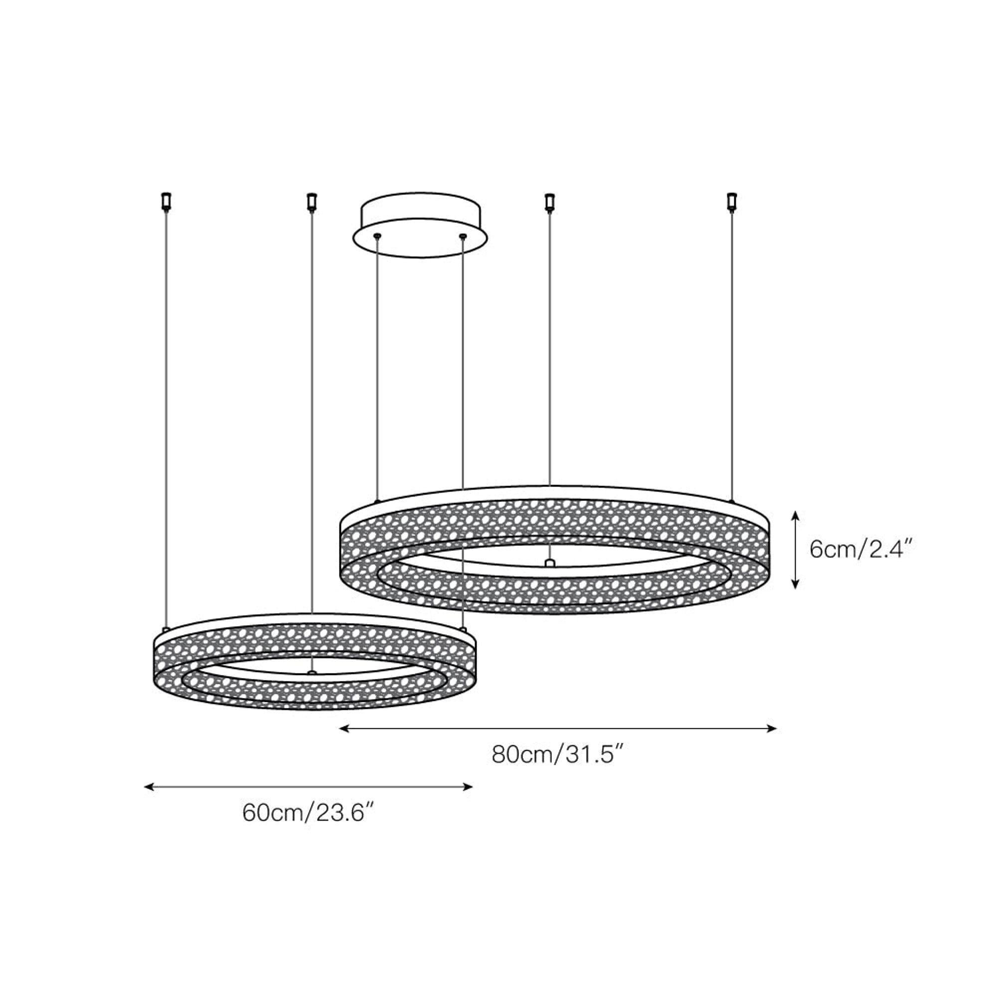 Triple Tier Ring LED Chandelier With Integrated Acrylic - Image 7