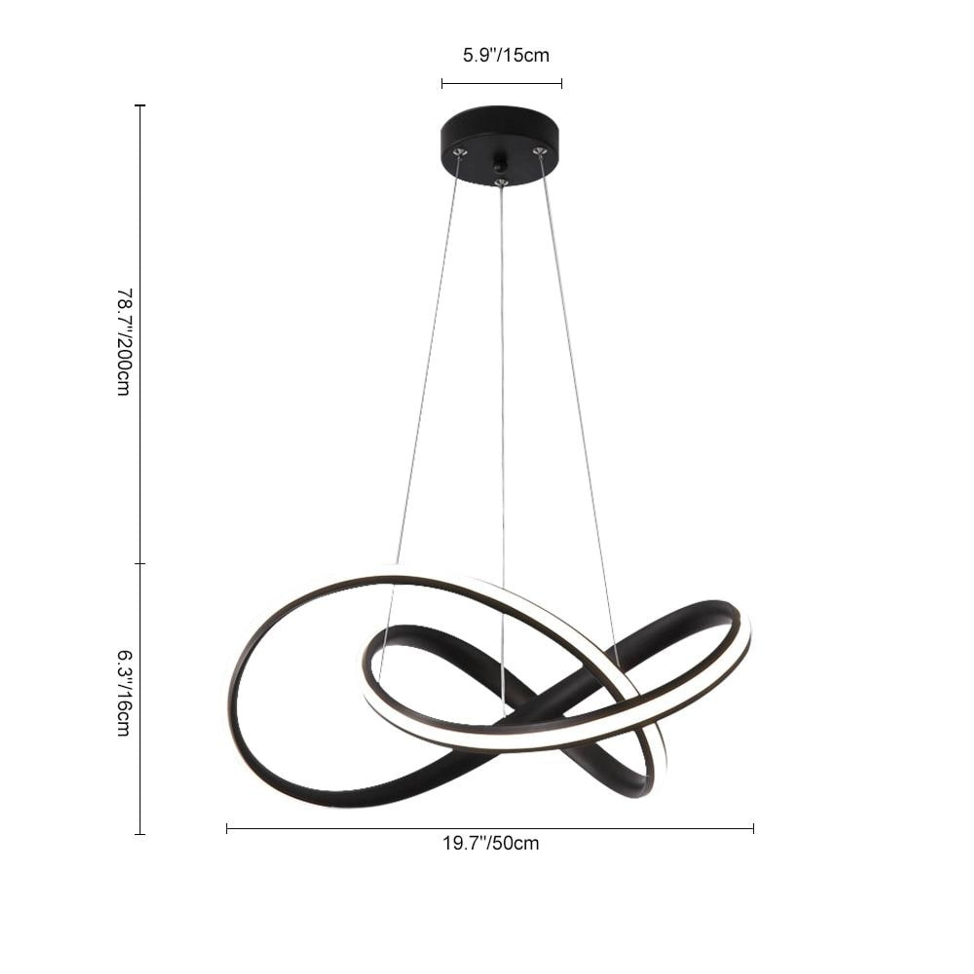 Twisted Ribbon LED Chandeliers With Adjustable Height - Image 8