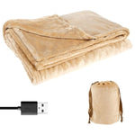 Usb Heated Blanket Fleece Throw With Drawstring Pouch - Image 2
