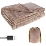 Usb Heated Blanket Fleece Throw With Drawstring Pouch - Image 4