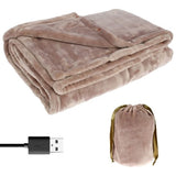 Usb Heated Blanket Fleece Throw With Drawstring Pouch - Image 4