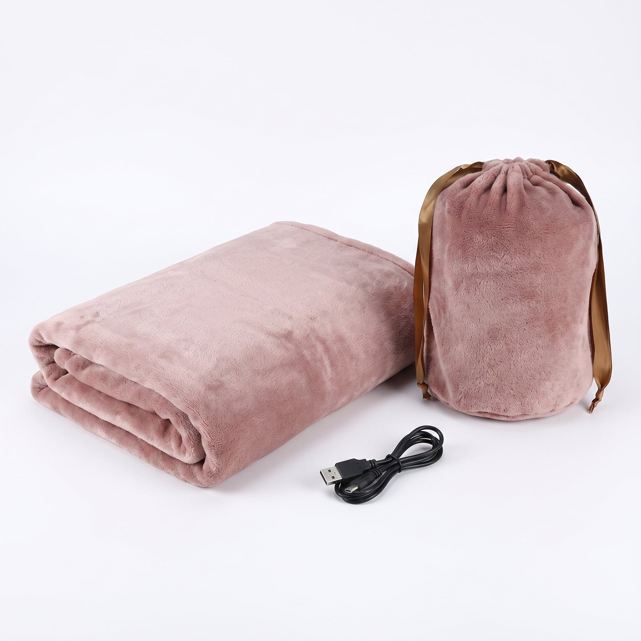 Usb Heated Blanket Fleece Throw With Drawstring Pouch - Image 7