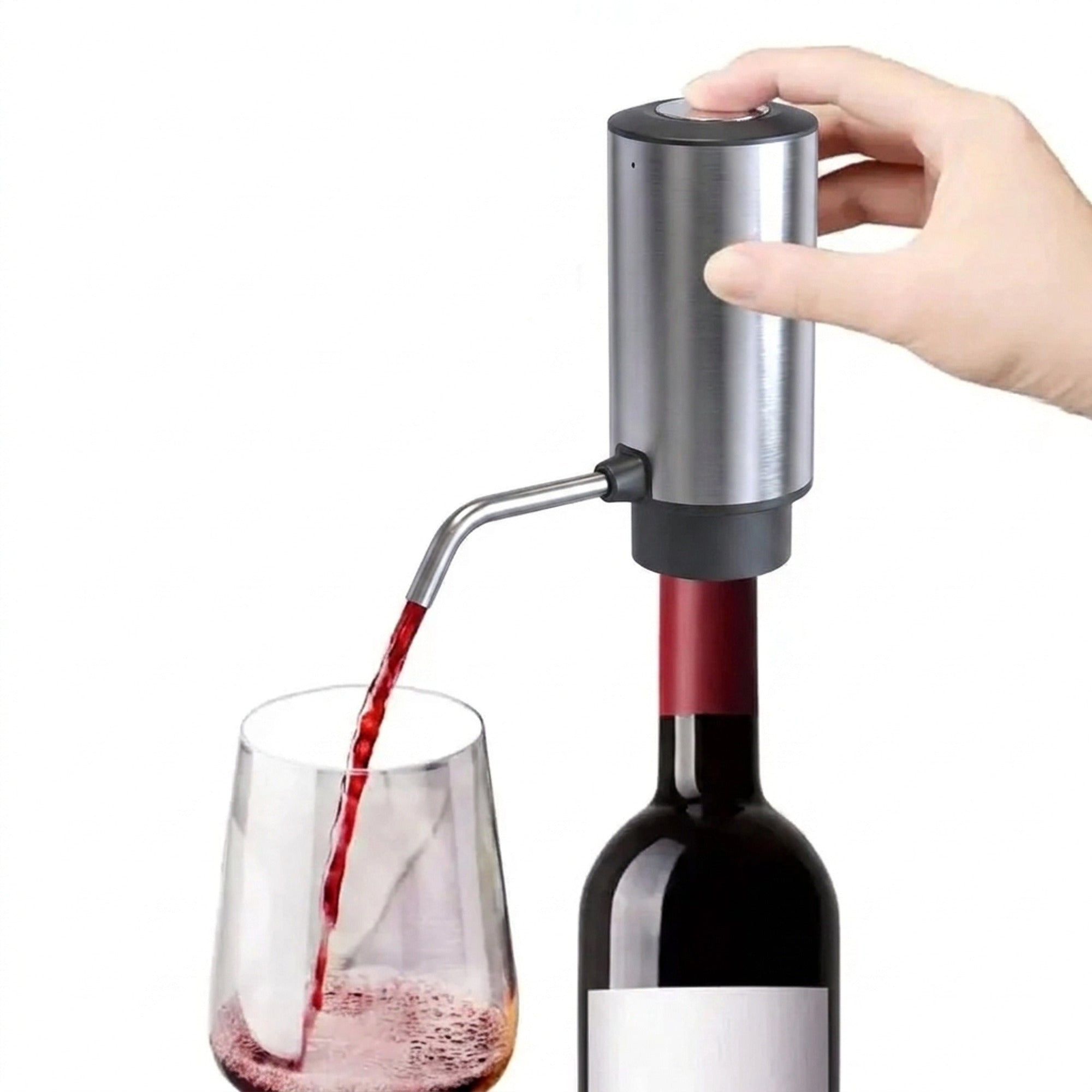 USB Rechargeable Stainless Steel Wine Aerator Pourer With One-Touch Dispensing - Image 4