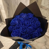 Valentine's Day Artificial White Glitter Rose Bouquet - Image 1
