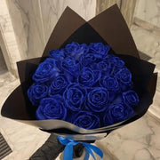 Valentine's Day Artificial White Glitter Rose Bouquet - Image 1