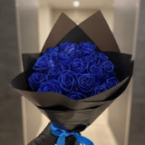 Valentine's Day Artificial White Glitter Rose Bouquet - Image 3