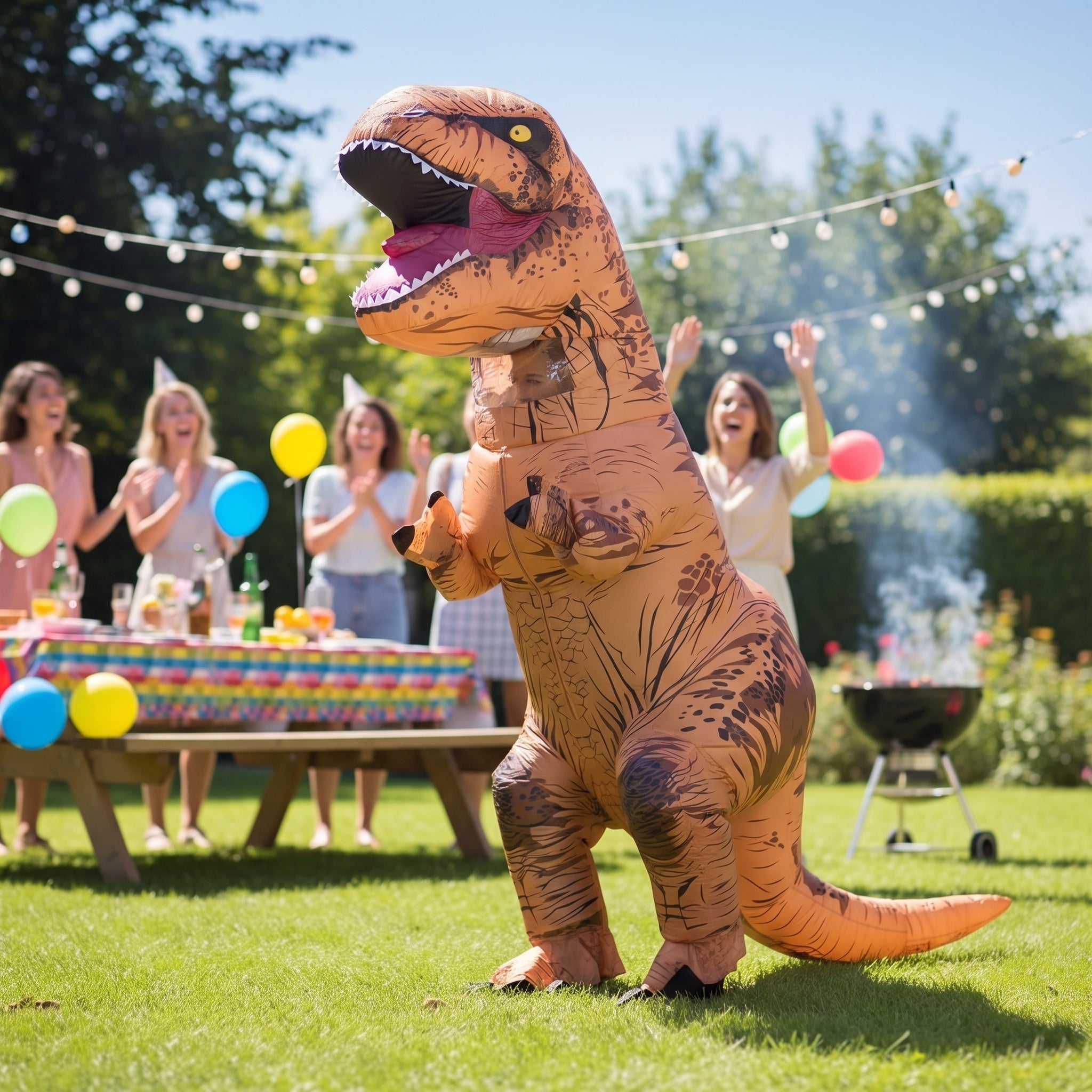 Halloween Inflatable Costume Dinosaur Blow Up T-Rex Outfit With Built-In Fan - Image 1
