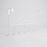 Wall Mounted Coat Rack with Secure Over the Door Design and Ornate Scrollwork - Brown