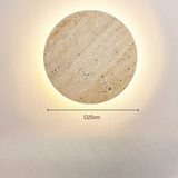 Minimalist Travertine Round Wall Sconce LED 1-light Lasson Living