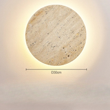 Minimalist Travertine Round Wall Sconce LED 1-light Lasson Living