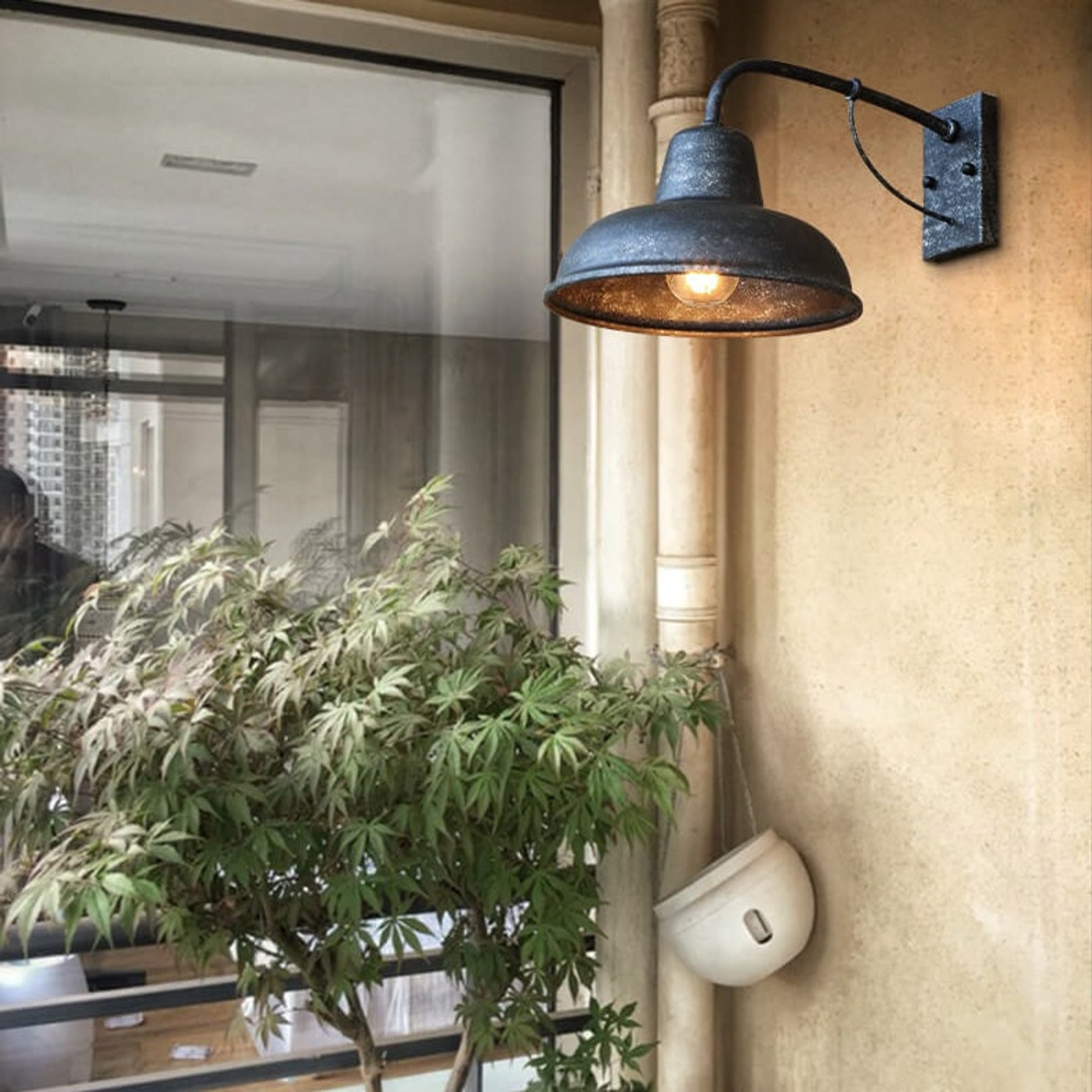 Vintage Waterproof Outdoor Wall Sconce Gooseneck Dome Shade Metal - Image 2