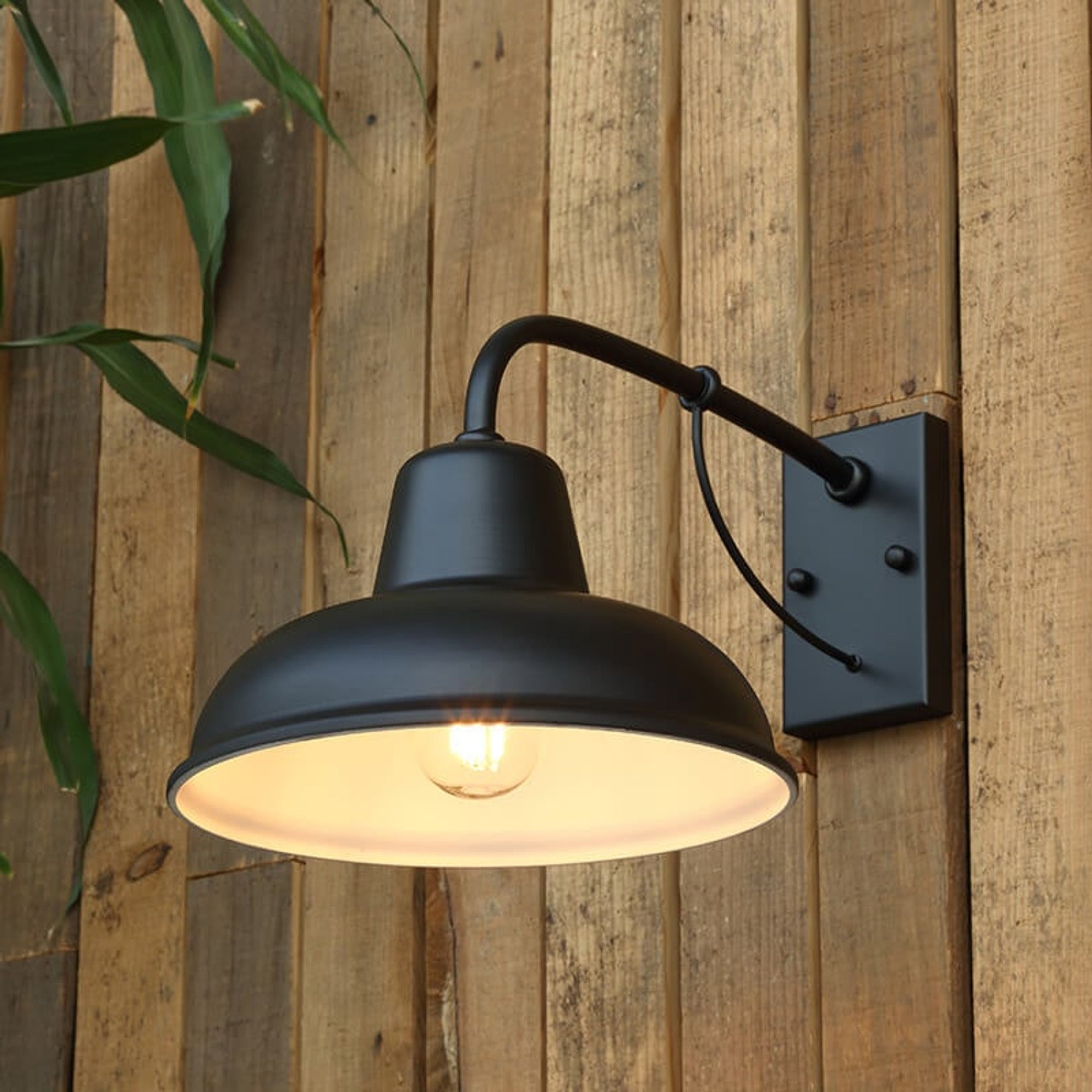 Vintage Waterproof Outdoor Wall Sconce Gooseneck Dome Shade Metal - Image 1