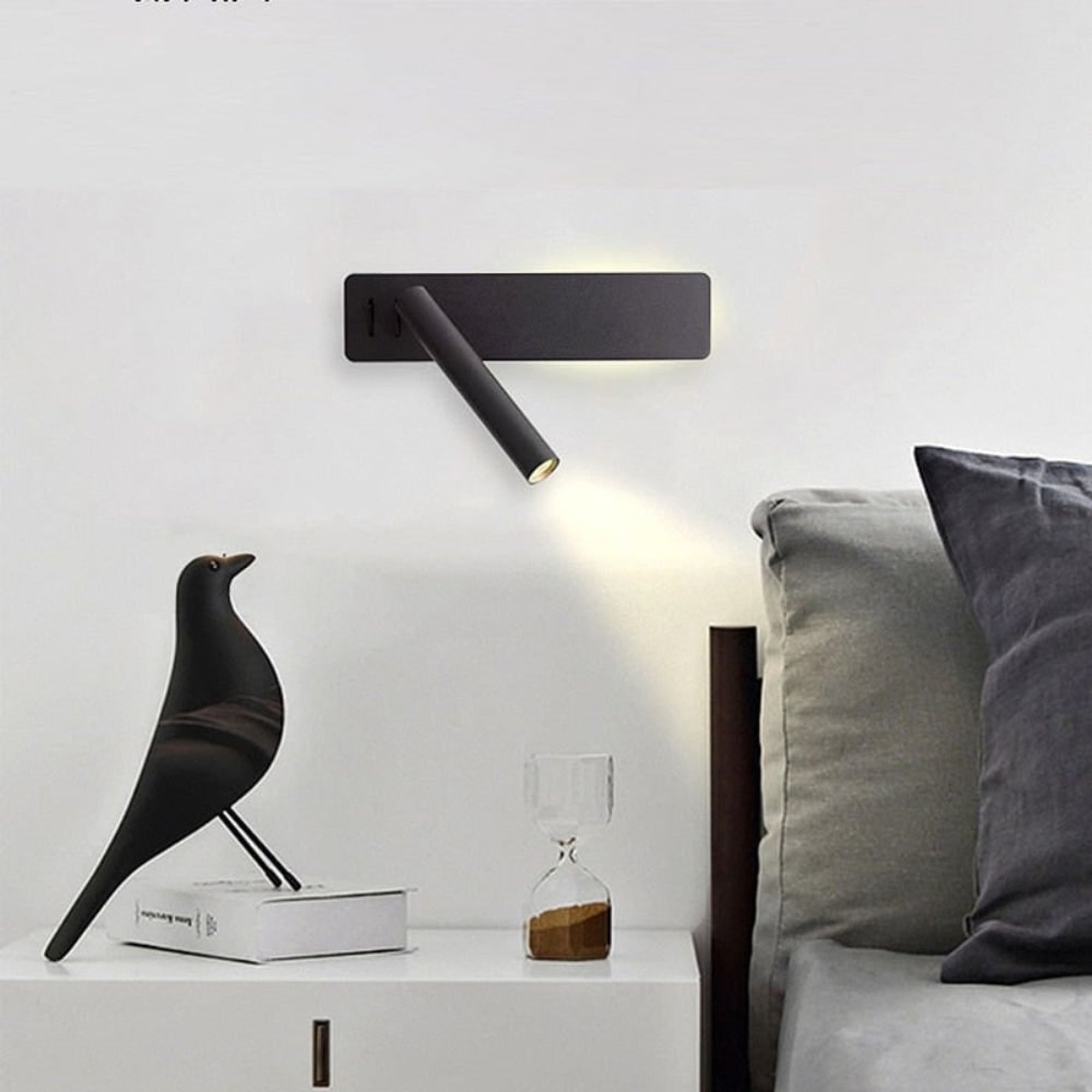 Wall Mounted Adjustable Reading Sconces With Cylindrical Metal Arm - Image 3