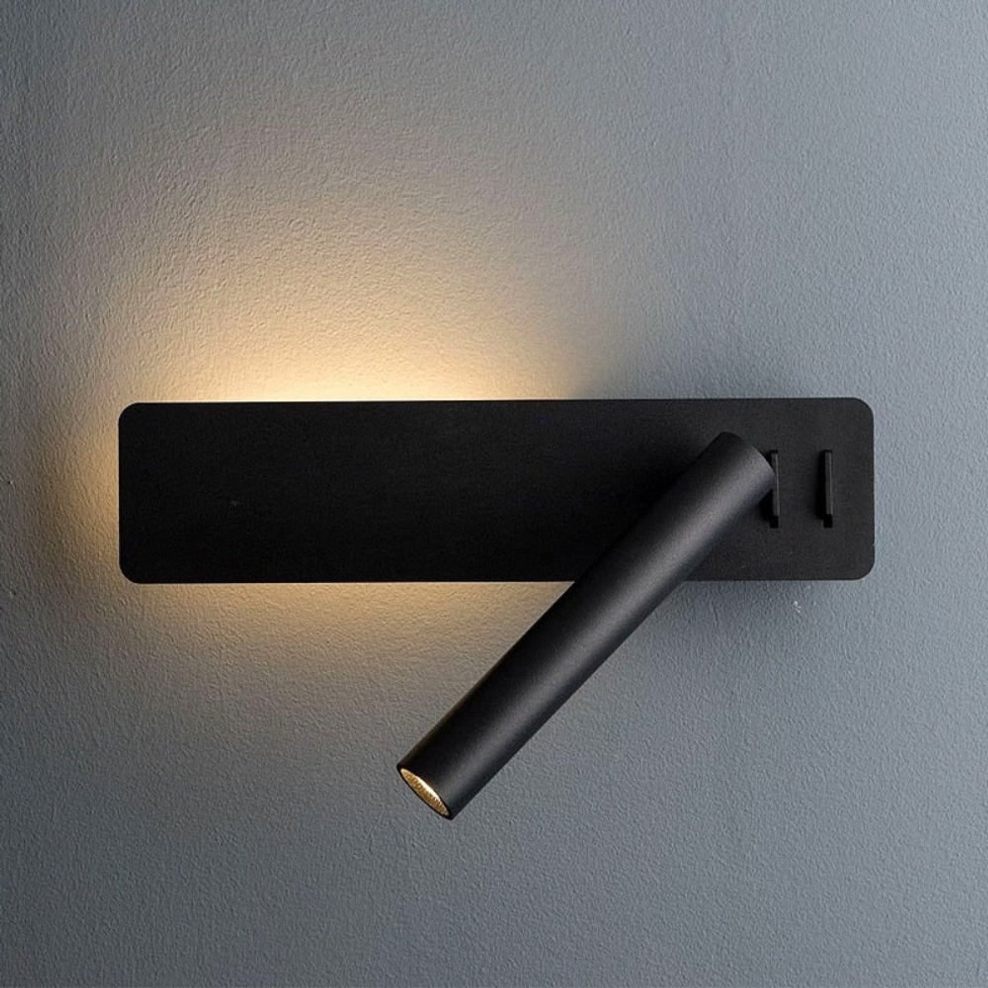 Wall Mounted Adjustable Reading Sconces With Cylindrical Metal Arm - Image 2