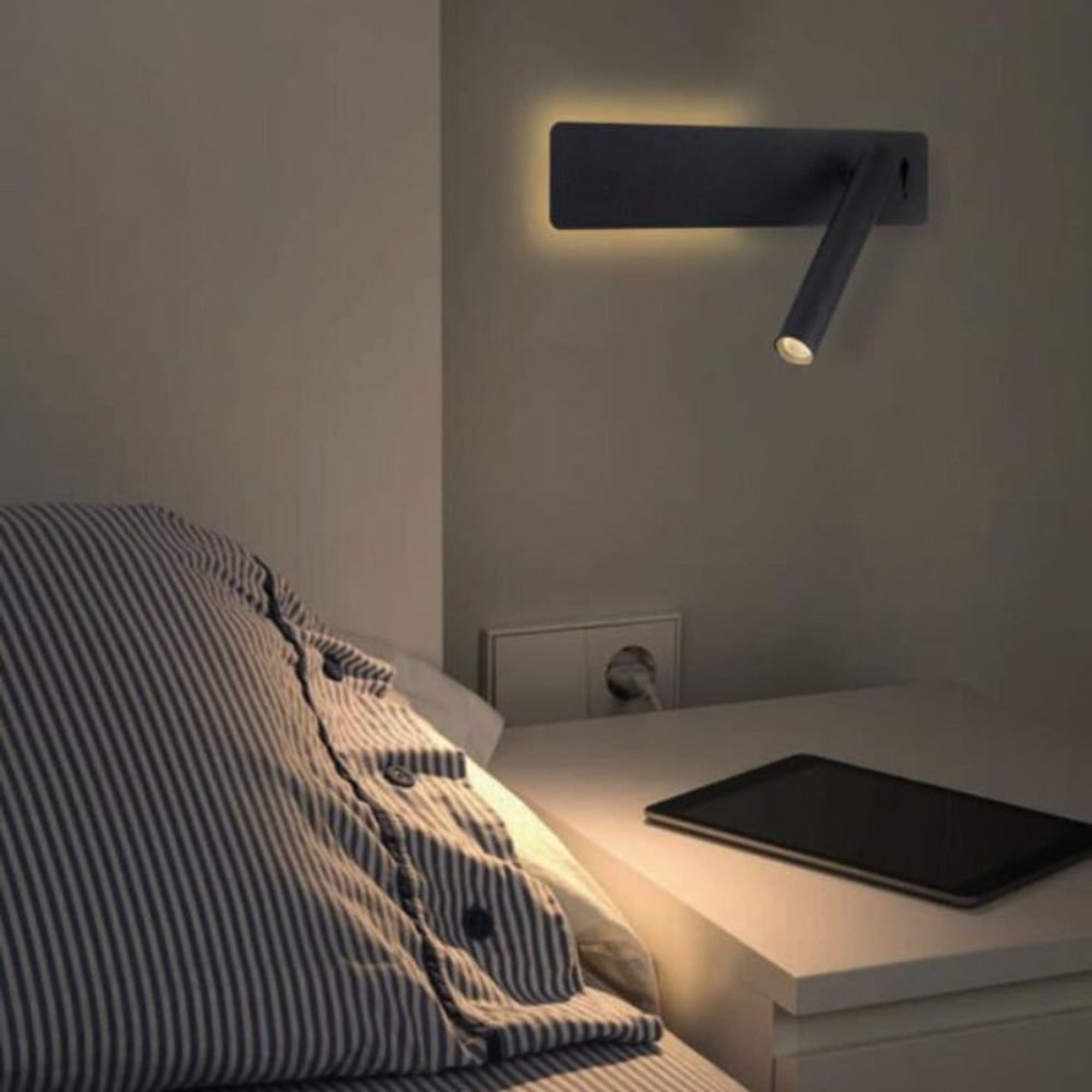 Wall Mounted Adjustable Reading Sconces With Cylindrical Metal Arm - Image 5
