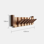 Wall Mounted Coat Rack With Retractable Two-Tone Wooden Finish - Image 8