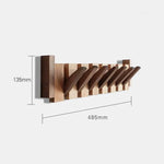 Wall Mounted Coat Rack With Retractable Two-Tone Wooden Finish - Image 9