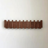 Wall Mounted Coat Rack With Retractable Two-Tone Wooden Finish - Image 4
