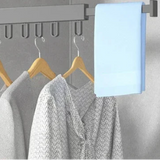 Wall Mounted Drying Rack With Retractable 3-Fold Bar Space-Saving Design For Bathroom Clothes Drying Rust And Moisture Resistant Silver Metal Rack - Image 1