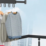 Wall Mounted Drying Rack With Retractable 3-Fold Bar Space-Saving Design For Bathroom Clothes Drying Rust And Moisture Resistant Silver Metal Rack - Image 4