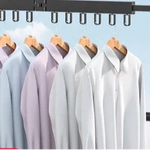 Wall Mounted Drying Rack With Retractable 3-Fold Bar Space-Saving Design For Bathroom Clothes Drying Rust And Moisture Resistant Silver Metal Rack - Image 5