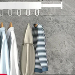 Wall Mounted Drying Rack With Retractable 3-Fold Bar Space-Saving Design For Bathroom Clothes Drying Rust And Moisture Resistant Silver Metal Rack - Image 9