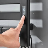 Wall Mounted Electric Heated Towel Rail With Top Storage Shelf And 5 Hooks For Fast Heating - Image 3