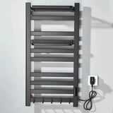 Wall Mounted Electric Heated Towel Rail With Top Storage Shelf And 5 Hooks For Fast Heating - Image 2