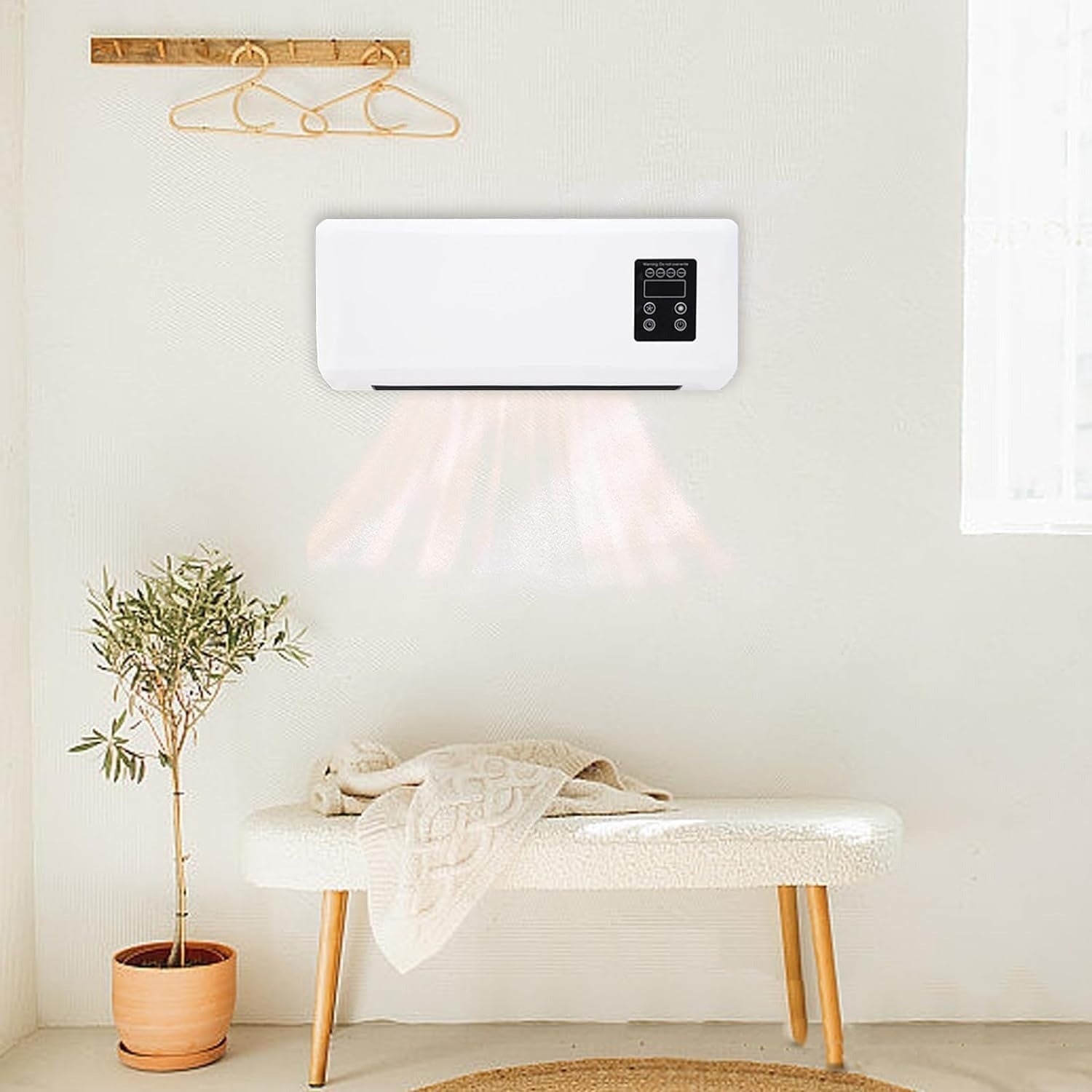 Wall Mounted Heater 2-In-1 Heated Clothes Airer And Room Heater With Remote Control For All-Season Performance - Image 4