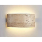 Wall Sconce Curved Travertine Up Down Illumination - Image 1