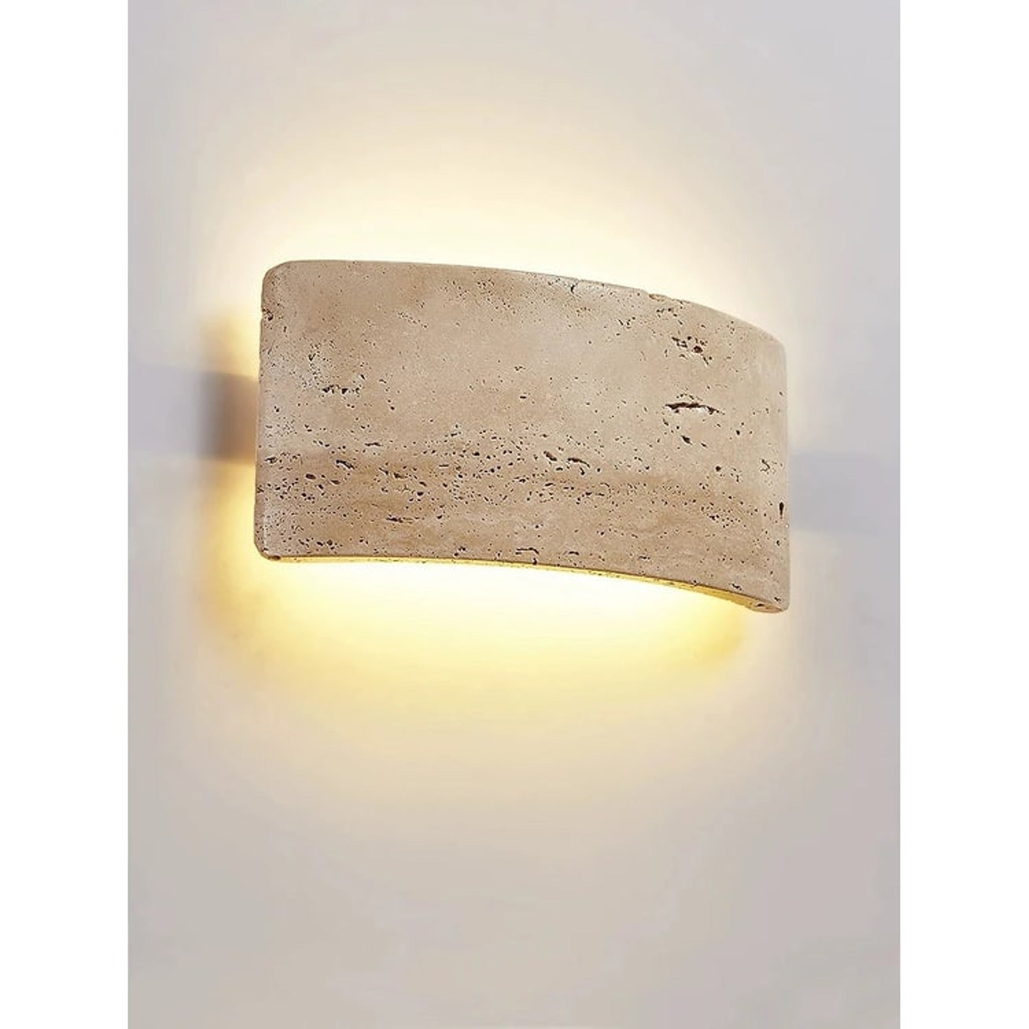 Wall Sconce Curved Travertine Up Down Illumination - Image 6