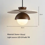 Walnut Stone LED Chandelier With Pendant Design - Image 6