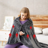 Wearable Heated Blanket Hooded Fleece With Snap Closures - Image 2