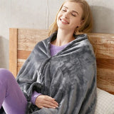 Wearable Heated Blanket Hooded Fleece With Snap Closures - Image 5