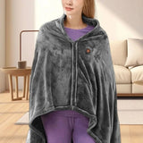 Wearable Heated Blanket Hooded Fleece With Snap Closures - Image 6