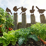Weathered Corten Steel Bird Silhouettes Set Of 5 Garden Decor - Image 12