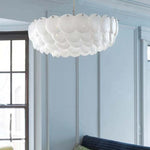 White Scale Ceramic Neo Deco Chandelier With Adjustable Height - Image 6