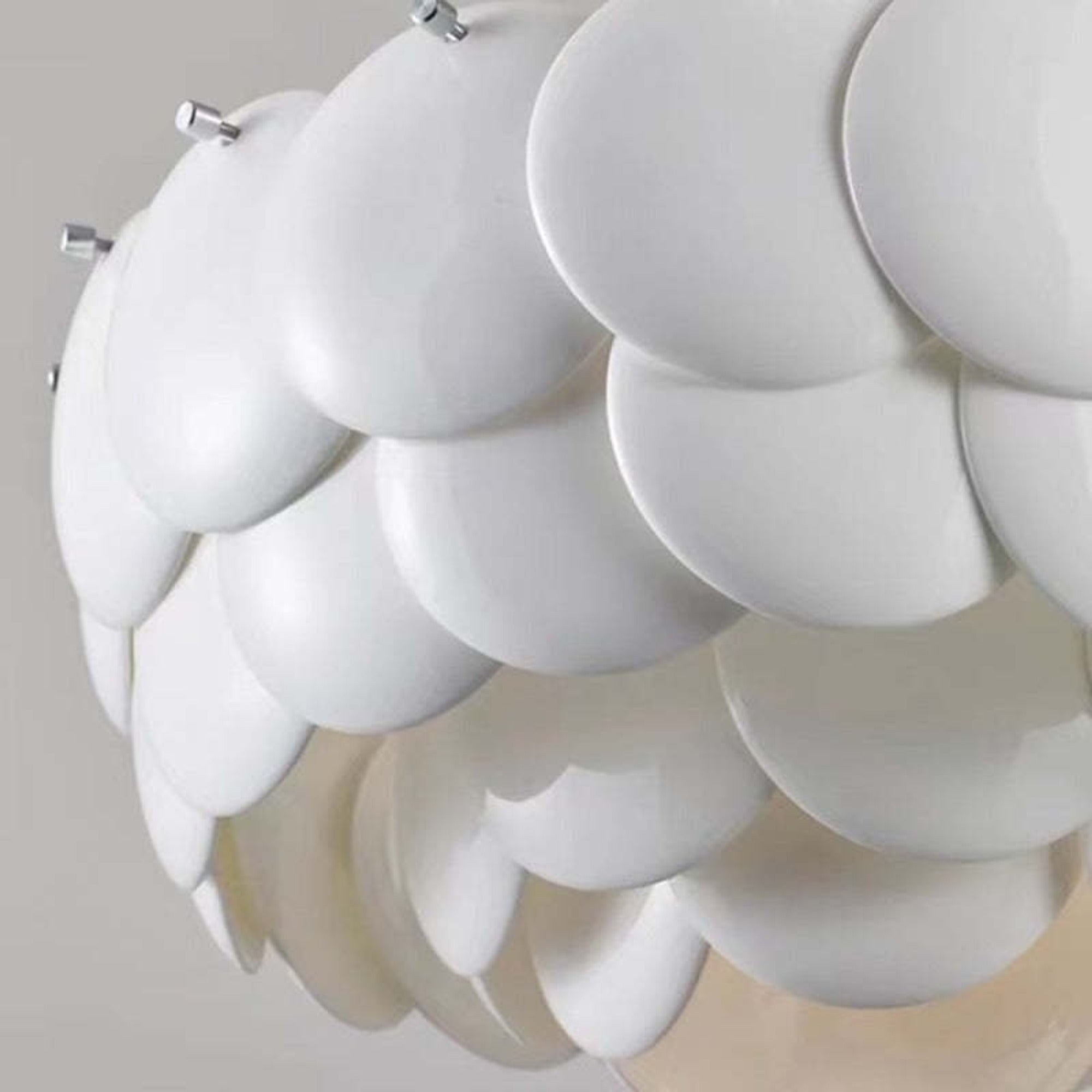 White Scale Ceramic Neo Deco Chandelier With Adjustable Height - Image 8