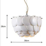 White Scale Ceramic Neo Deco Chandelier With Adjustable Height - Image 11