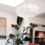 White Scale Ceramic Neo Deco Chandelier With Adjustable Height - Image 3