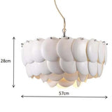 White Scale Ceramic Neo Deco Chandelier With Adjustable Height - Image 12
